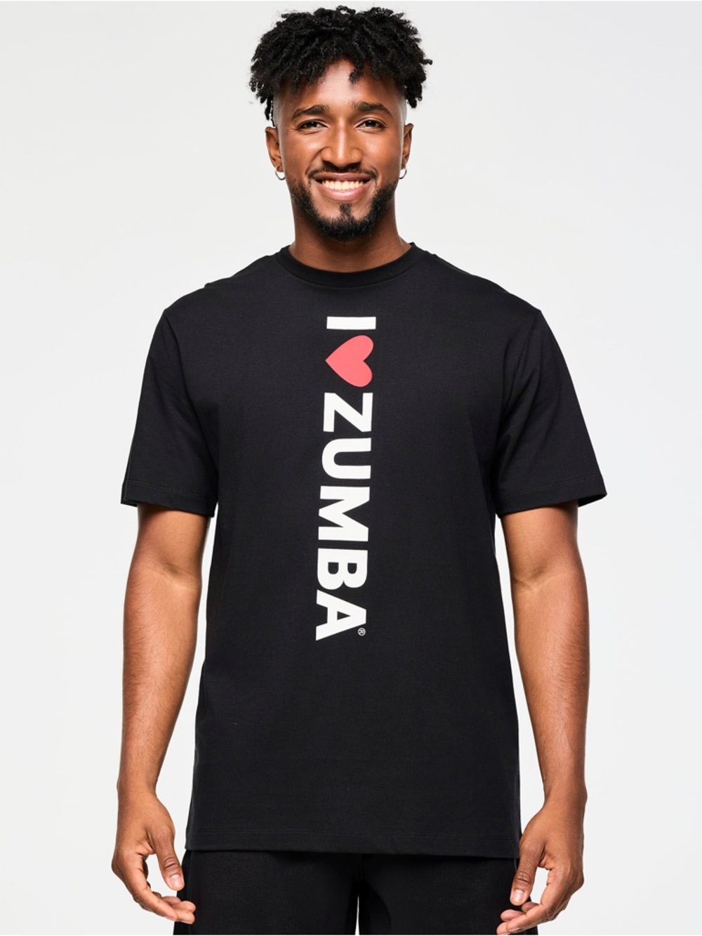 Zumba Fitness Black Tee with Heart Graphic